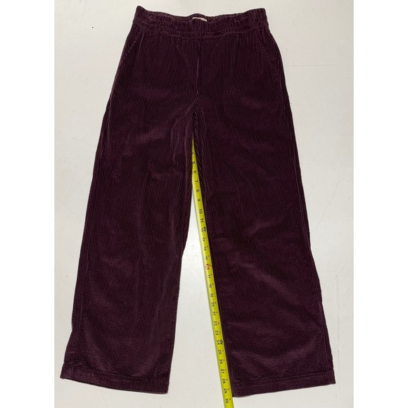 Marine Layer Pants - Marine Layer Allison Corduroy Wide Leg Pants Plum Burgundy Wine Small 18473
